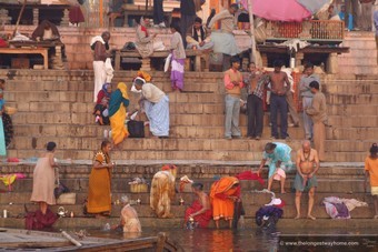 Morning activities on the Ganges