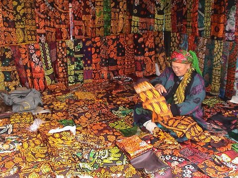 Exploring Tolkuchka Bazaar, Turkmenistan, photo courtesy Joel Carillet