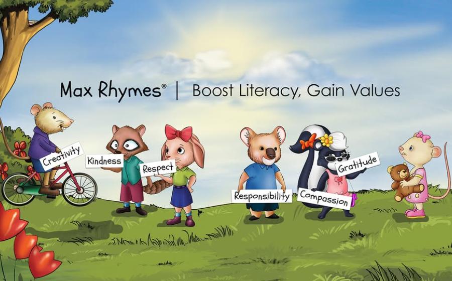 Cartoon drawing of book characters