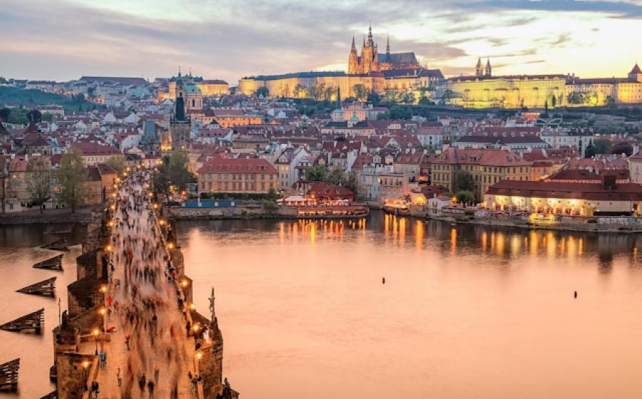 Prague in a golden light