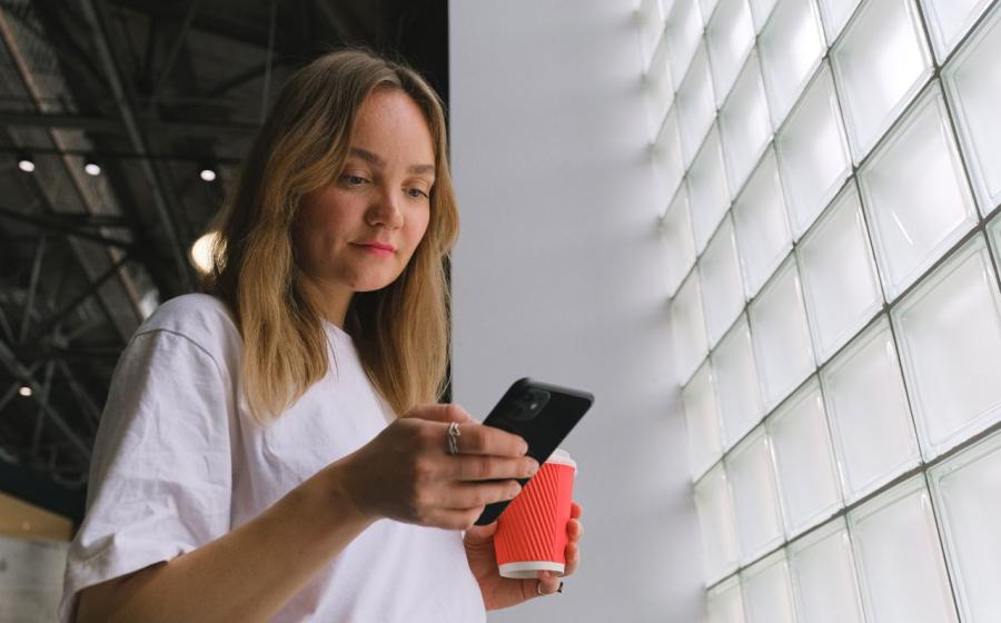 Woman using a phone 