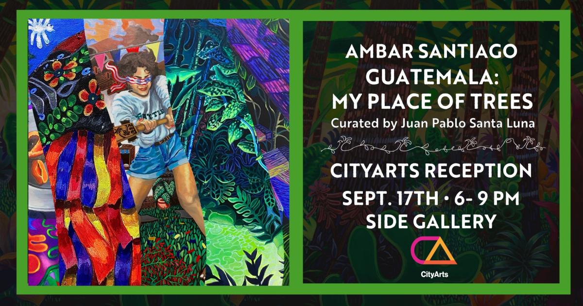 colorful art flyer for an exhibit