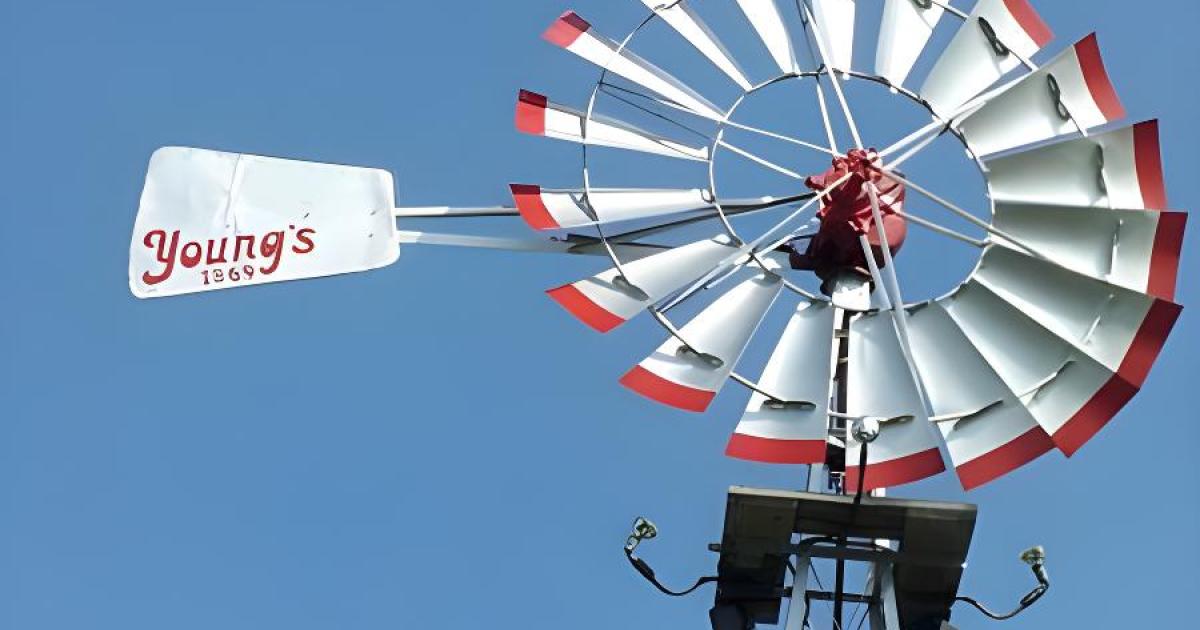 windmill against a blue sky
