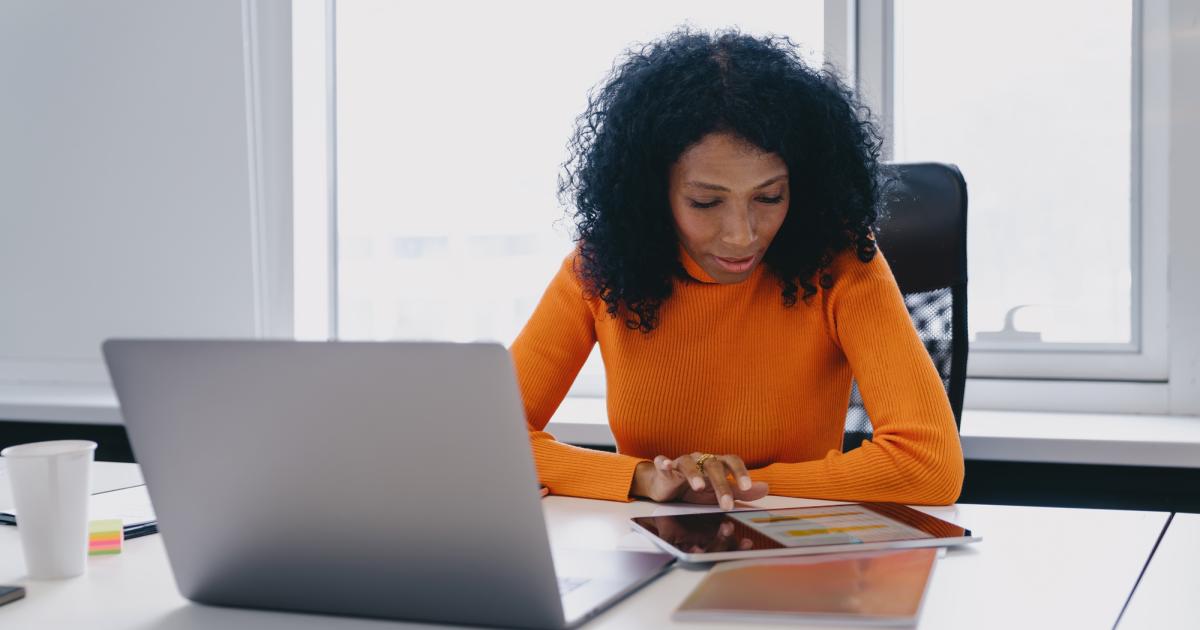 business woman on laptop