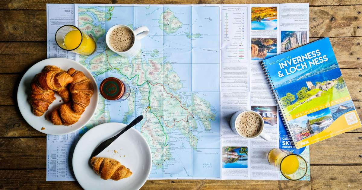 Travel planning with map of Scotland